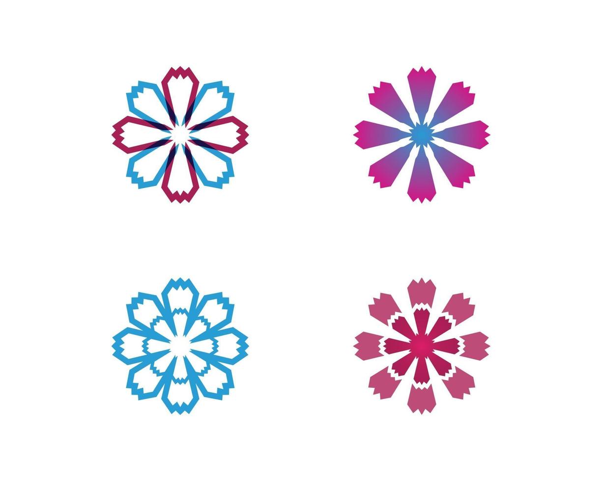 conjunto de vetores de padrões florais em um fundo branco