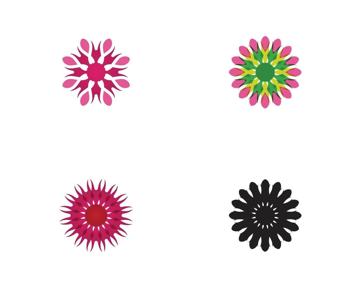 conjunto de vetores de padrões florais em um fundo branco
