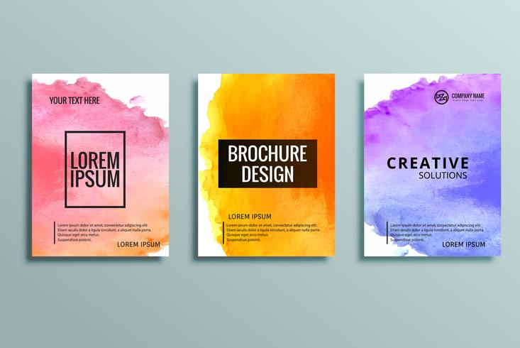 conjunto de brochura de negócios colorido moderno vetor