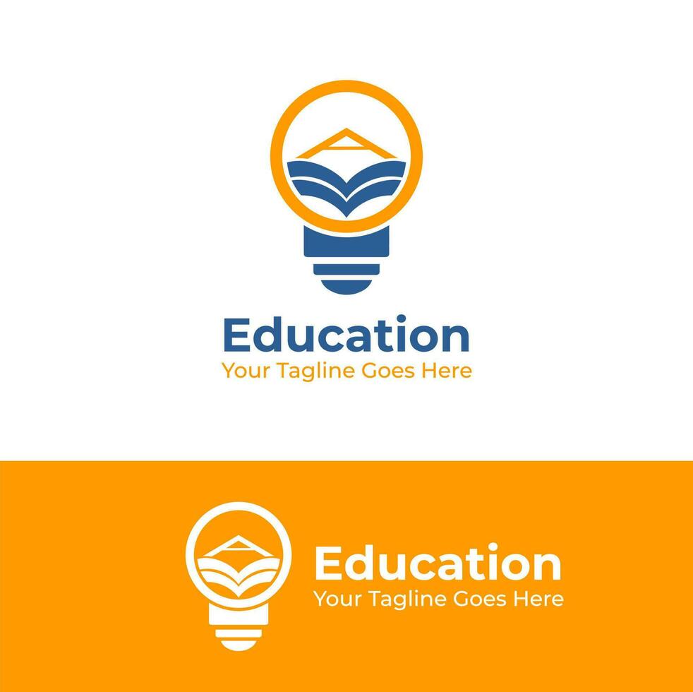 Educação logotipo gráfico vetor Projeto com luminária conceito representando ideia. isto logotipo é adequado para Educação, escola, tutor.
