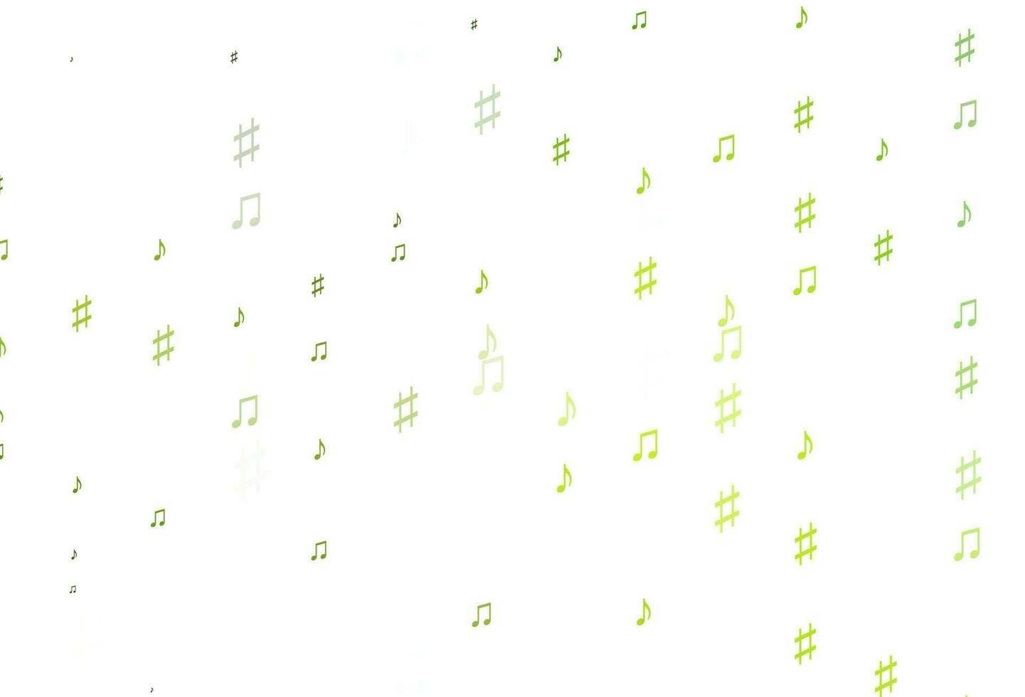 luz de fundo verde vetor com notas musicais.
