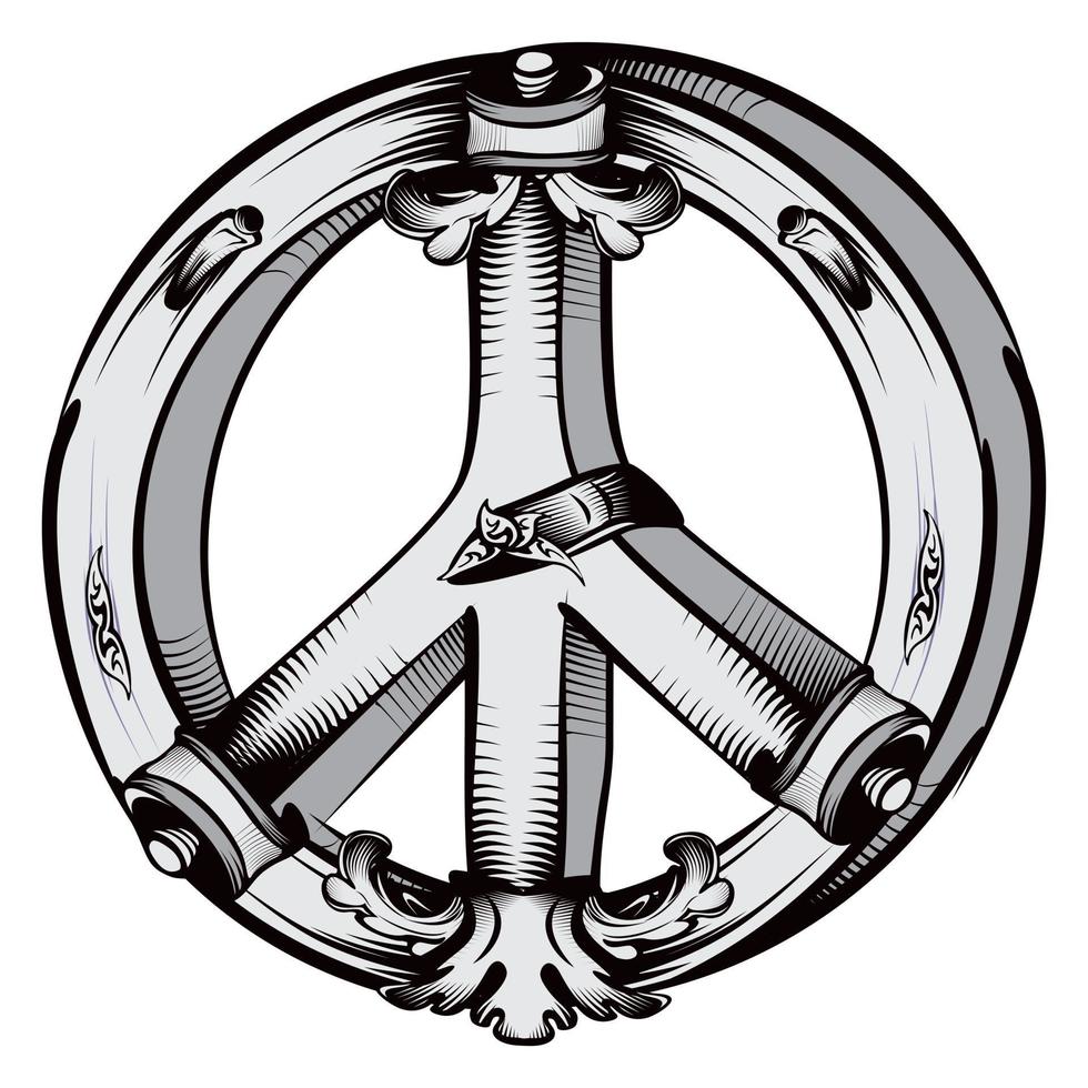 símbolo decorativo pacifista vetor