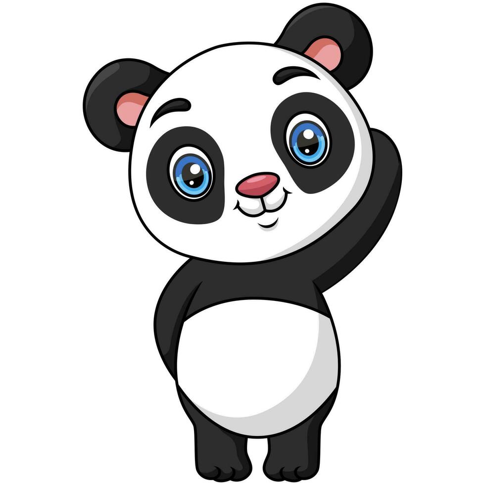 fofa bebê desenho animado panda em branco fundo vetor