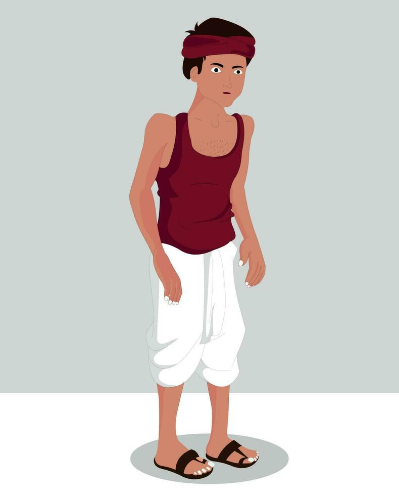 indiano Vila homem desenho animado personagem. moral histórias para a melhor desenho animado personagem vetor