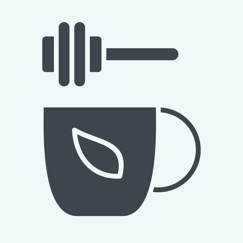 ícone querida chá. relacionado para chá símbolo. glifo estilo. simples Projeto editável. simples ilustração. verde chá vetor