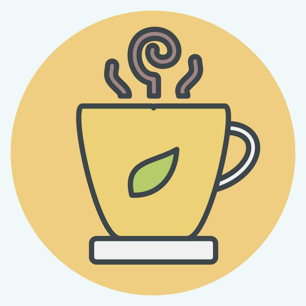 ícone copo do chá. relacionado para chá símbolo. cor companheiro estilo. simples Projeto editável. simples ilustração. verde chá vetor