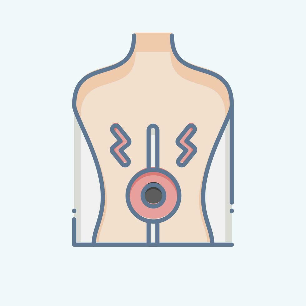 ícone costas dor. relacionado para corpo dor símbolo. rabisco estilo. simples Projeto editável. simples ilustração vetor