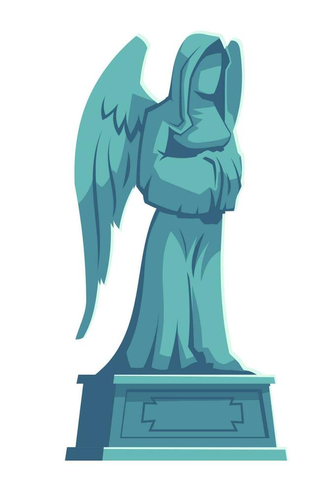 anjo pedra figura, cemitério lápide memorial vetor