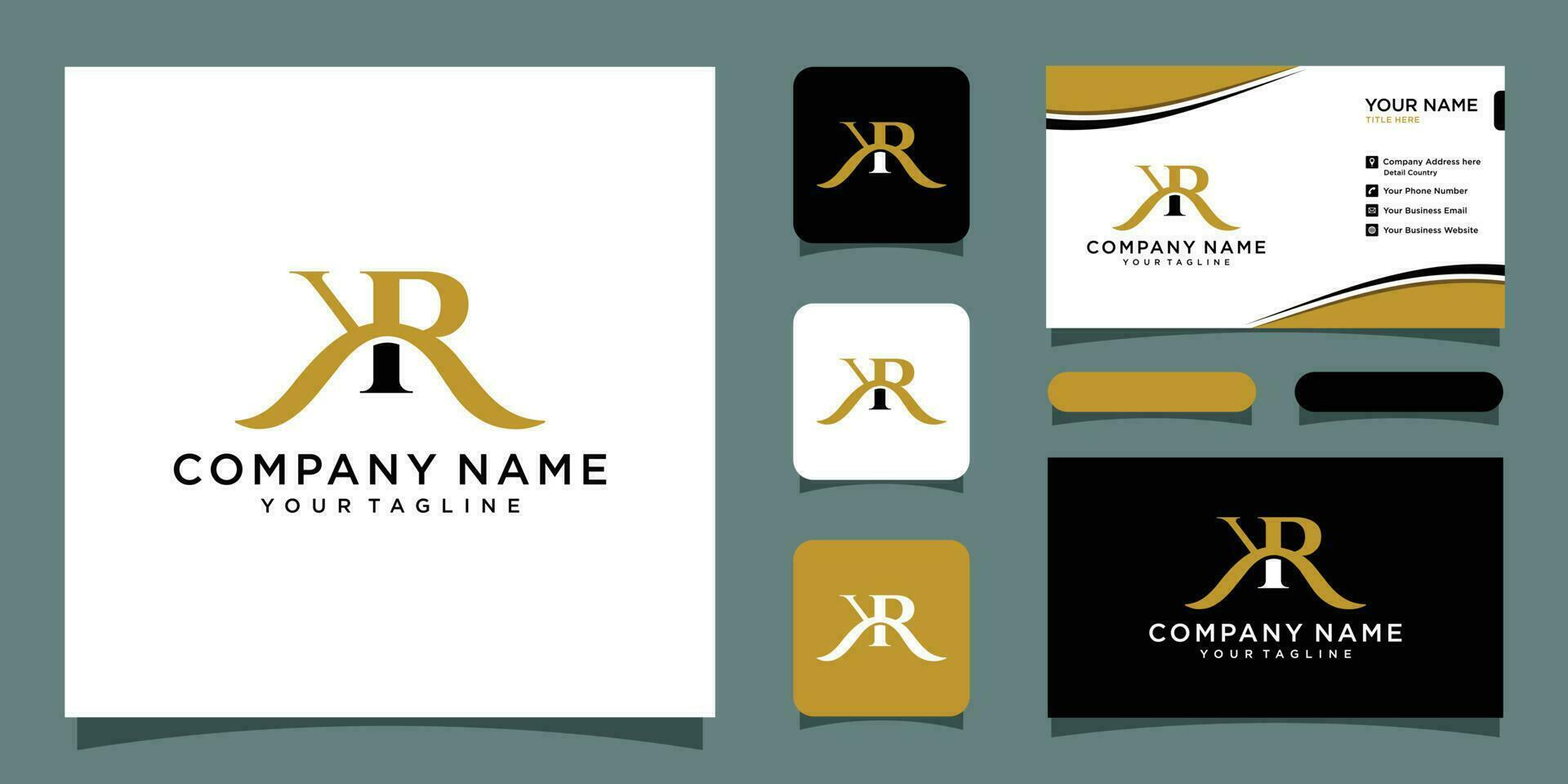 inicial carta kr ou rk tipografia logotipo Projeto vetor com o negócio cartão Projeto Prêmio vetor