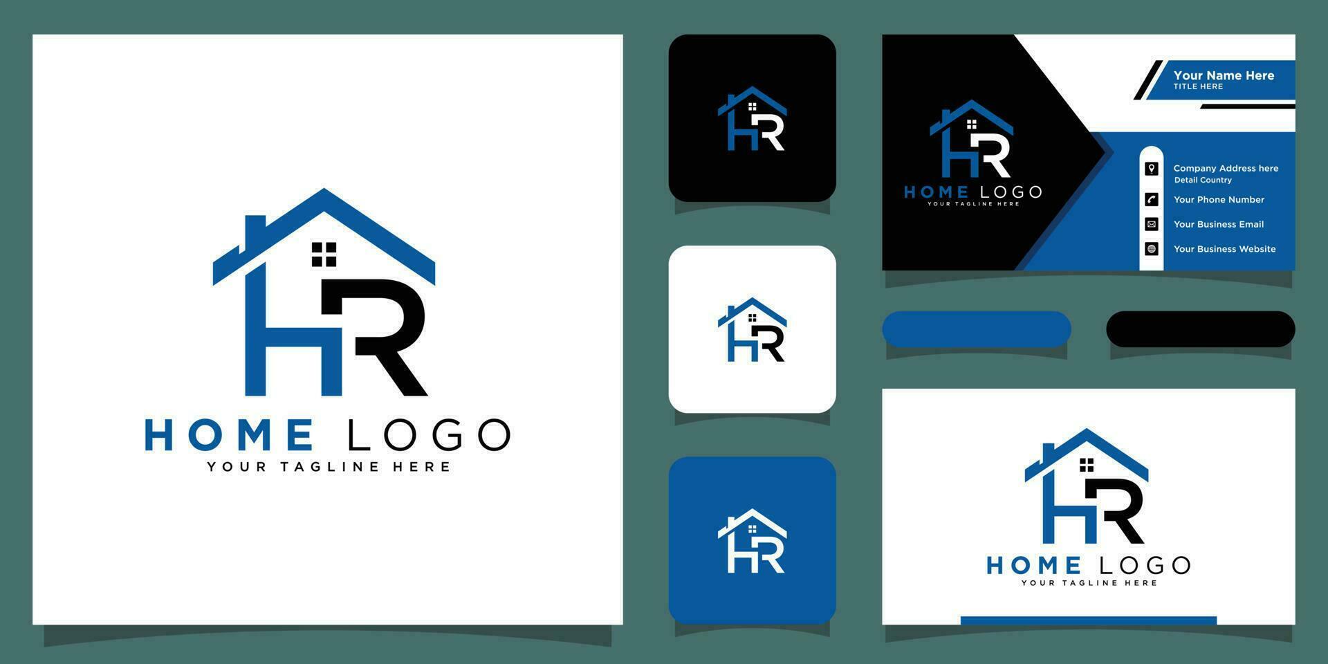 carta r e h logotipo. casa símbolo. ícone vetor e o negócio cartão Prêmio vetor