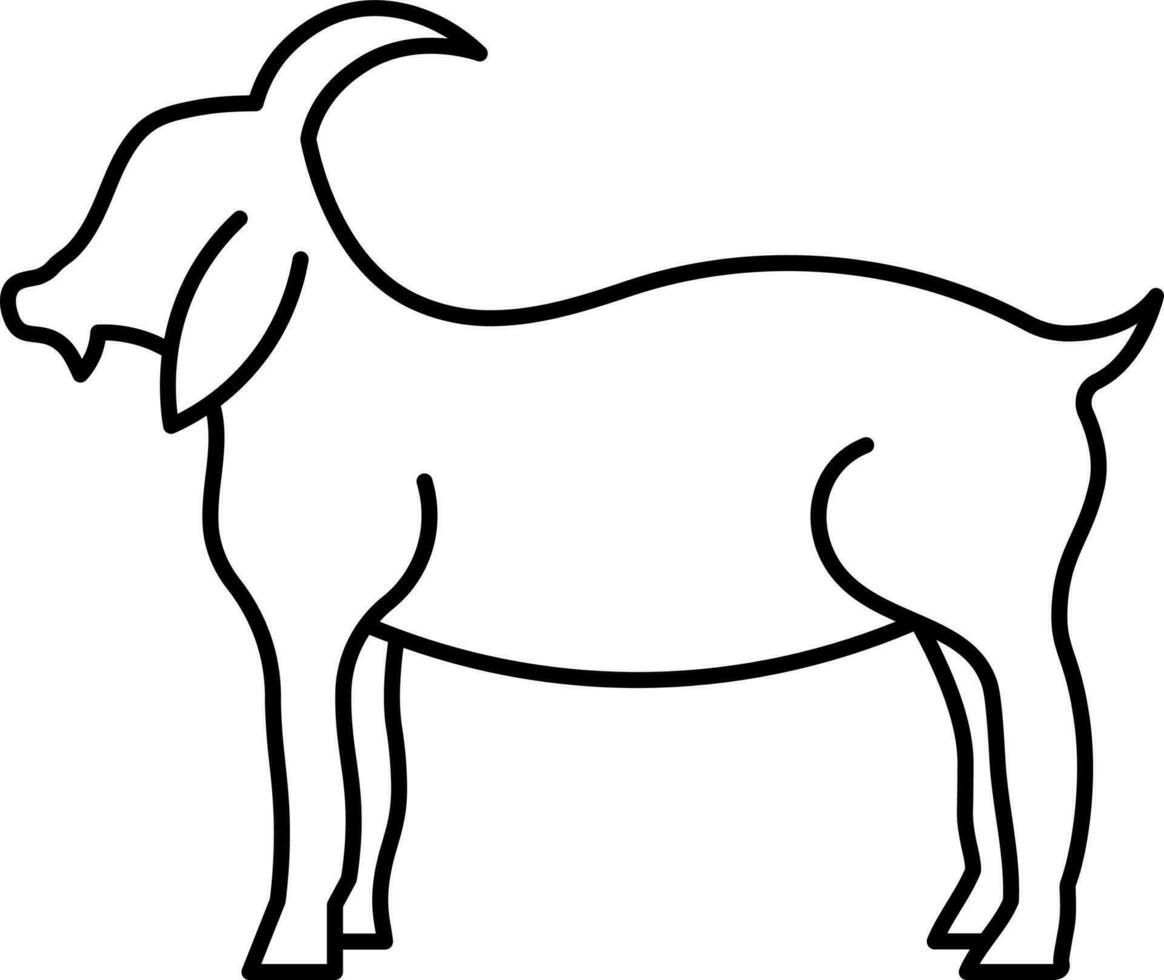 ilustração do desenho animado bode ícone dentro Preto e branco vetor