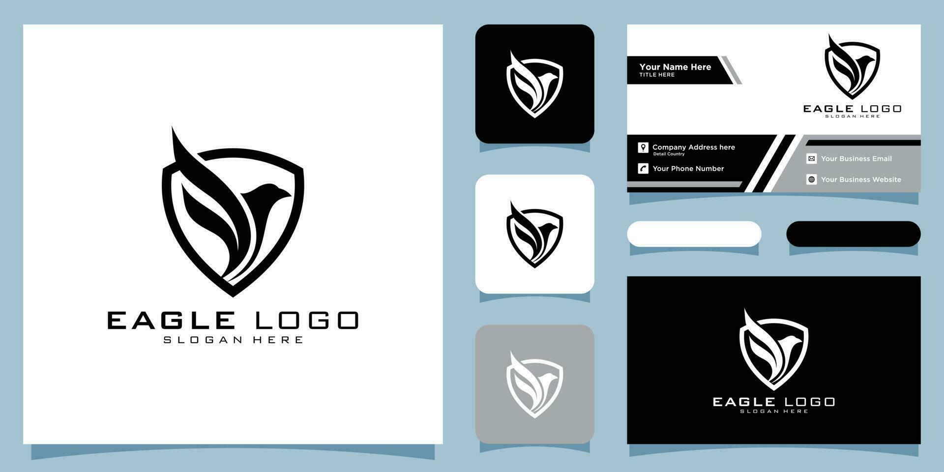 Águia logotipo vetor símbolo com o negócio cartão Projeto Prêmio vetor