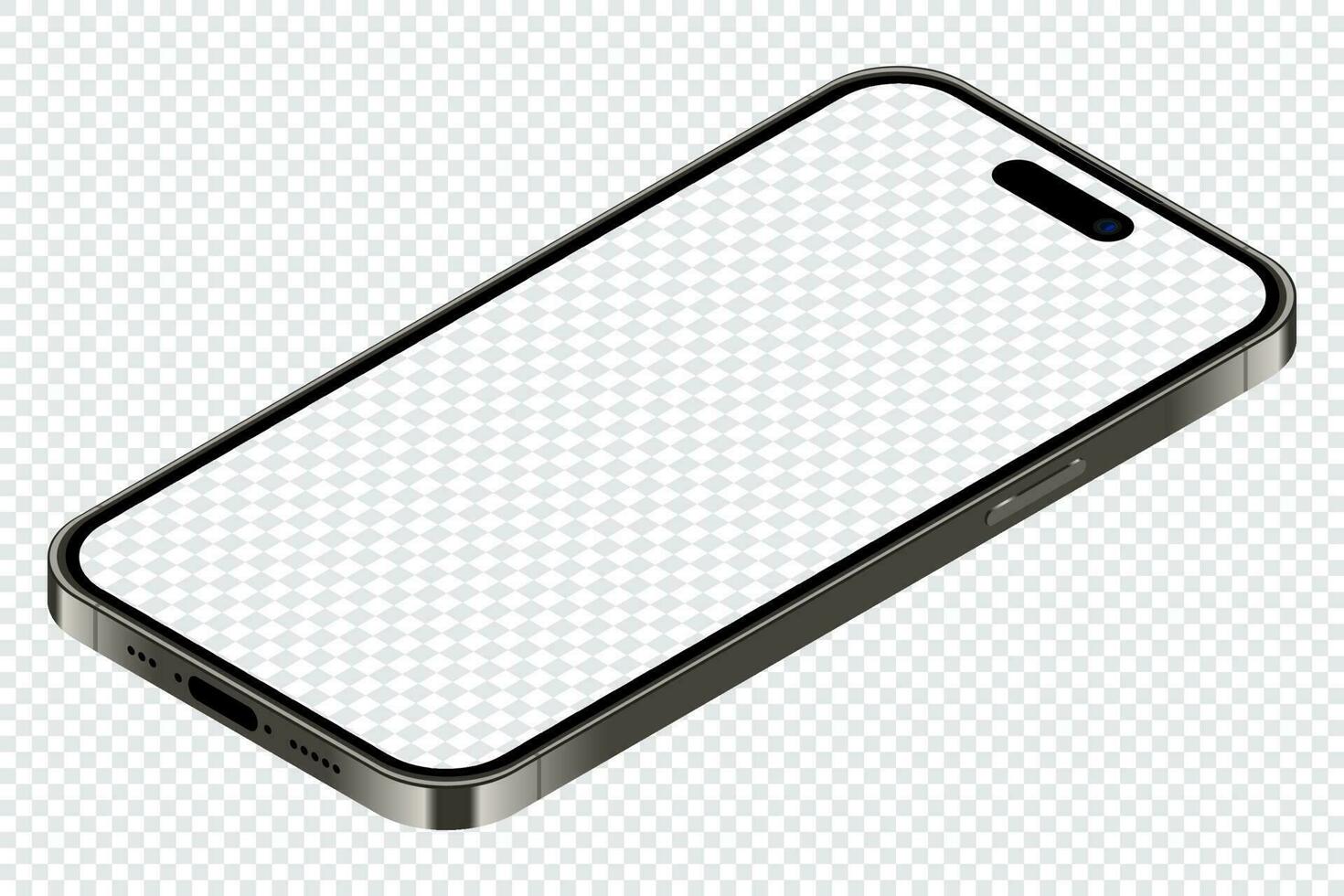 realista Smartphone brincar. isométrico Smartphone definir. 3d Móvel telefones com em branco tela. vetor ilustração