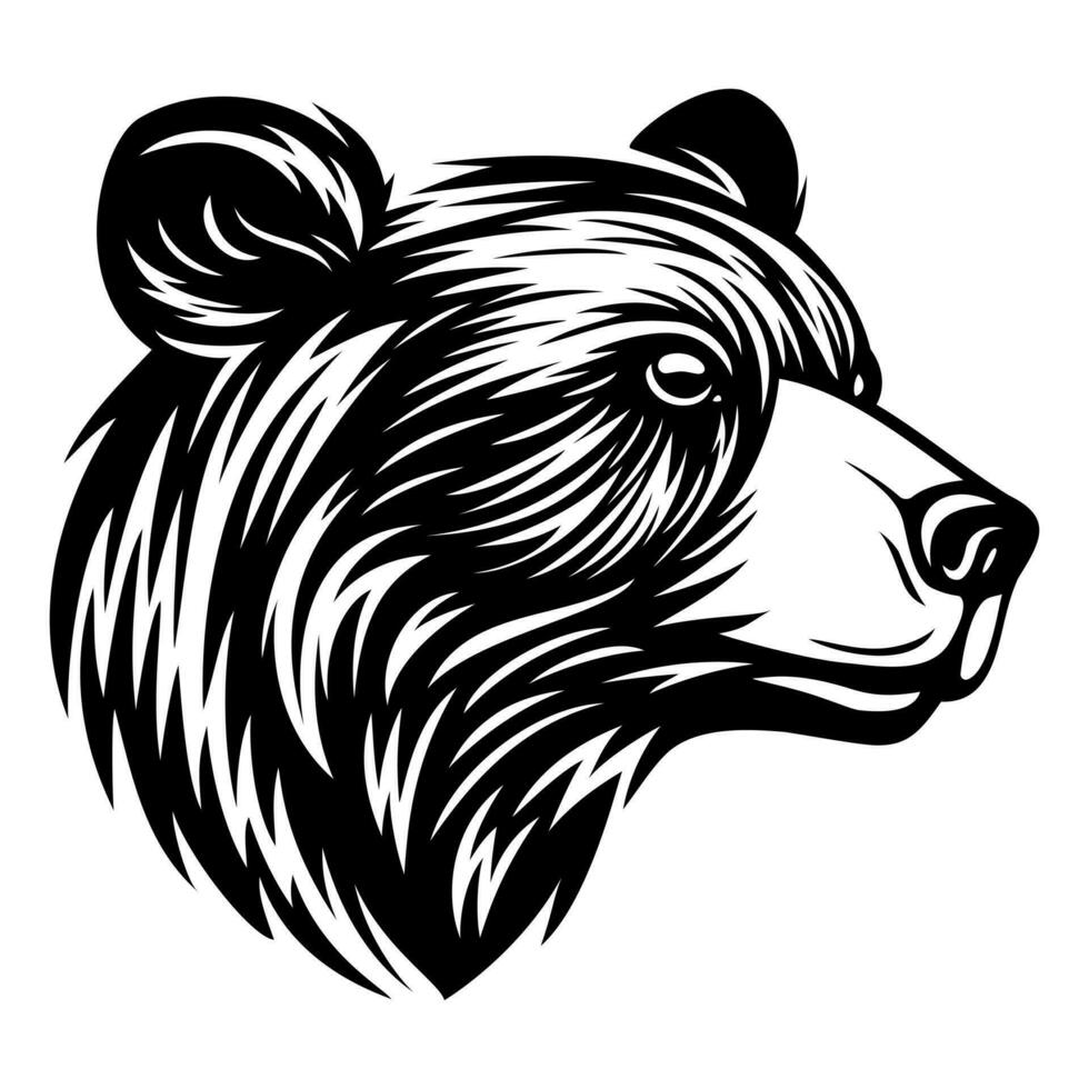 Urso cabeça símbolo ilustração vetor