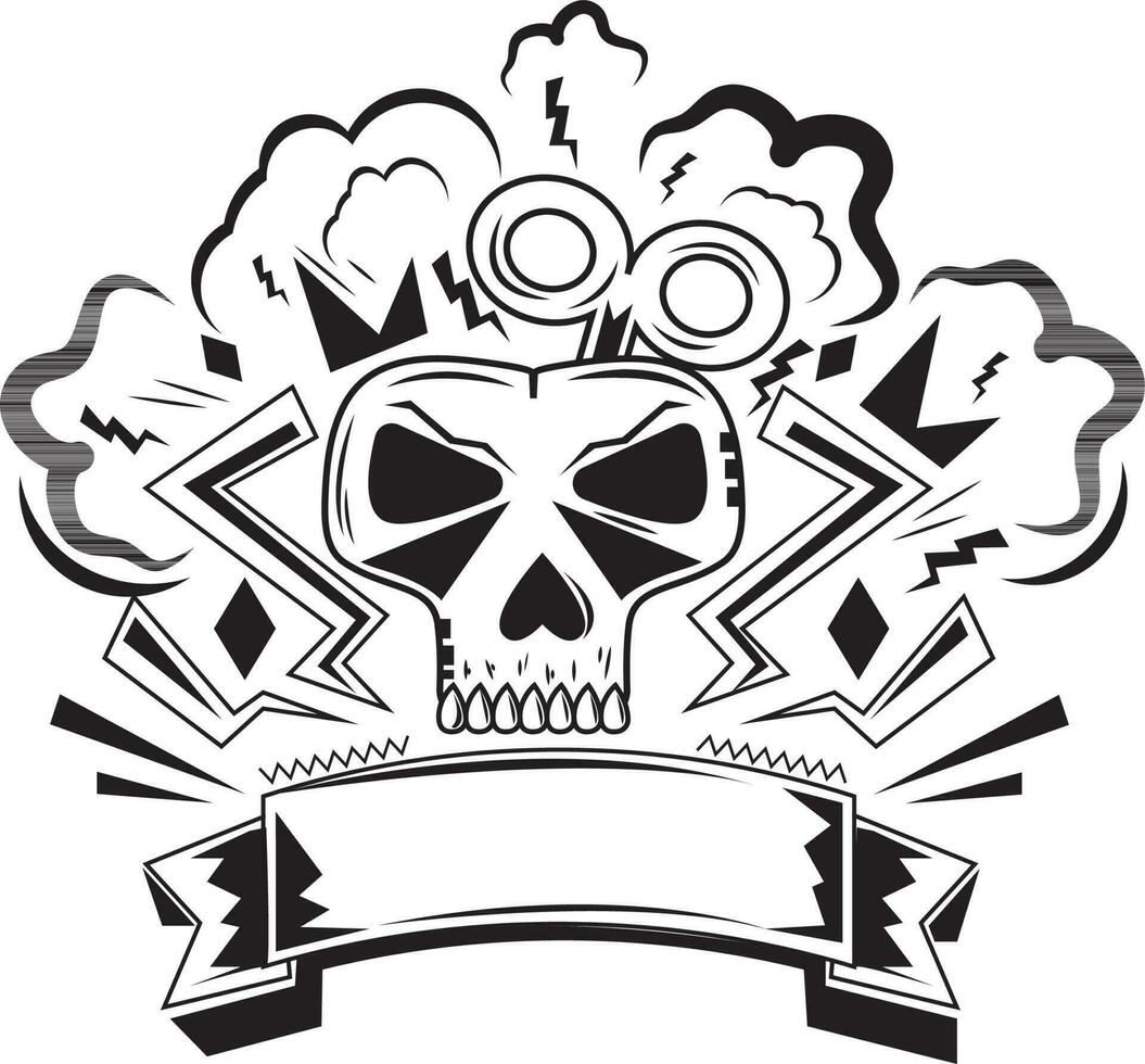 crânio marca logotipo modelo vetor ilustração. adequado para moto clube emblema