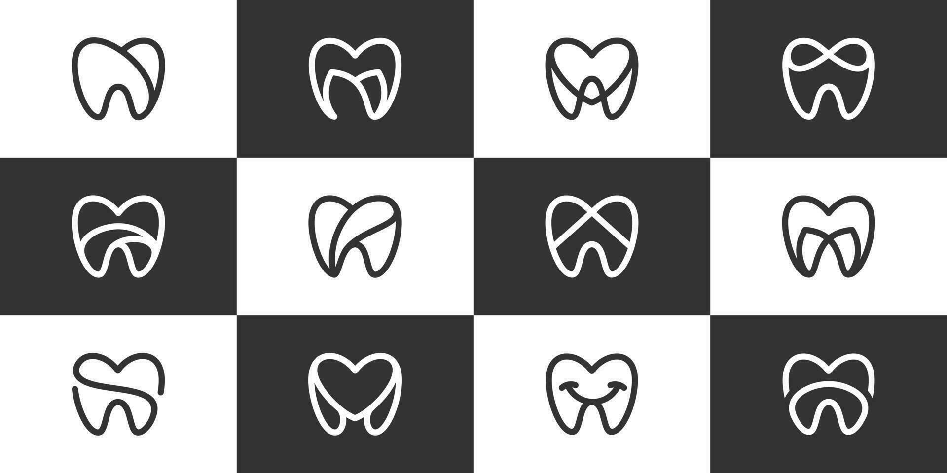 coleções do dental clínica logotipo Projeto com linha arte estilo e simples minimalista Projeto gráfico vetor ilustração. símbolo, ícone, criativo.