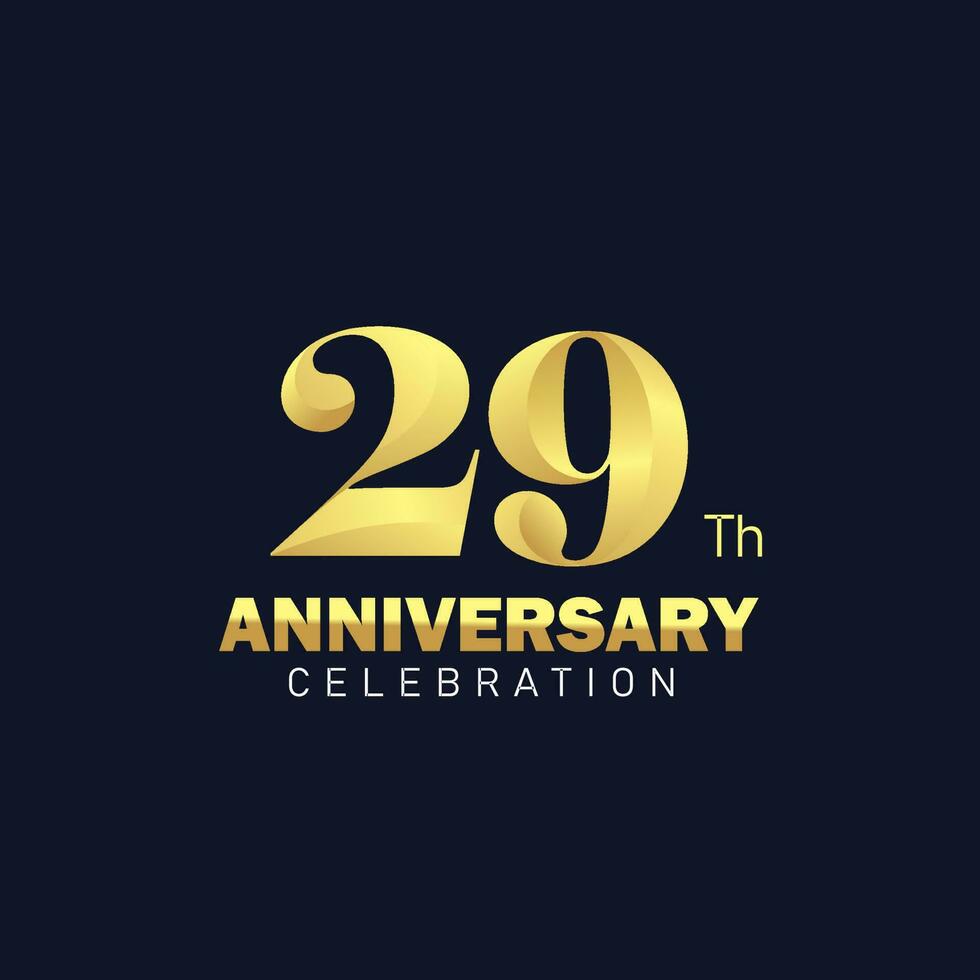 29º aniversário logotipo projeto, dourado aniversário logotipo. 29º aniversário modelo, 29º aniversário celebração vetor