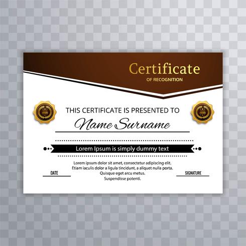 Modelo de certificado e diploma elegante e elegante design vec vetor