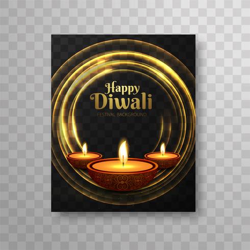 Folheto de Diwali feliz e moderno vetor