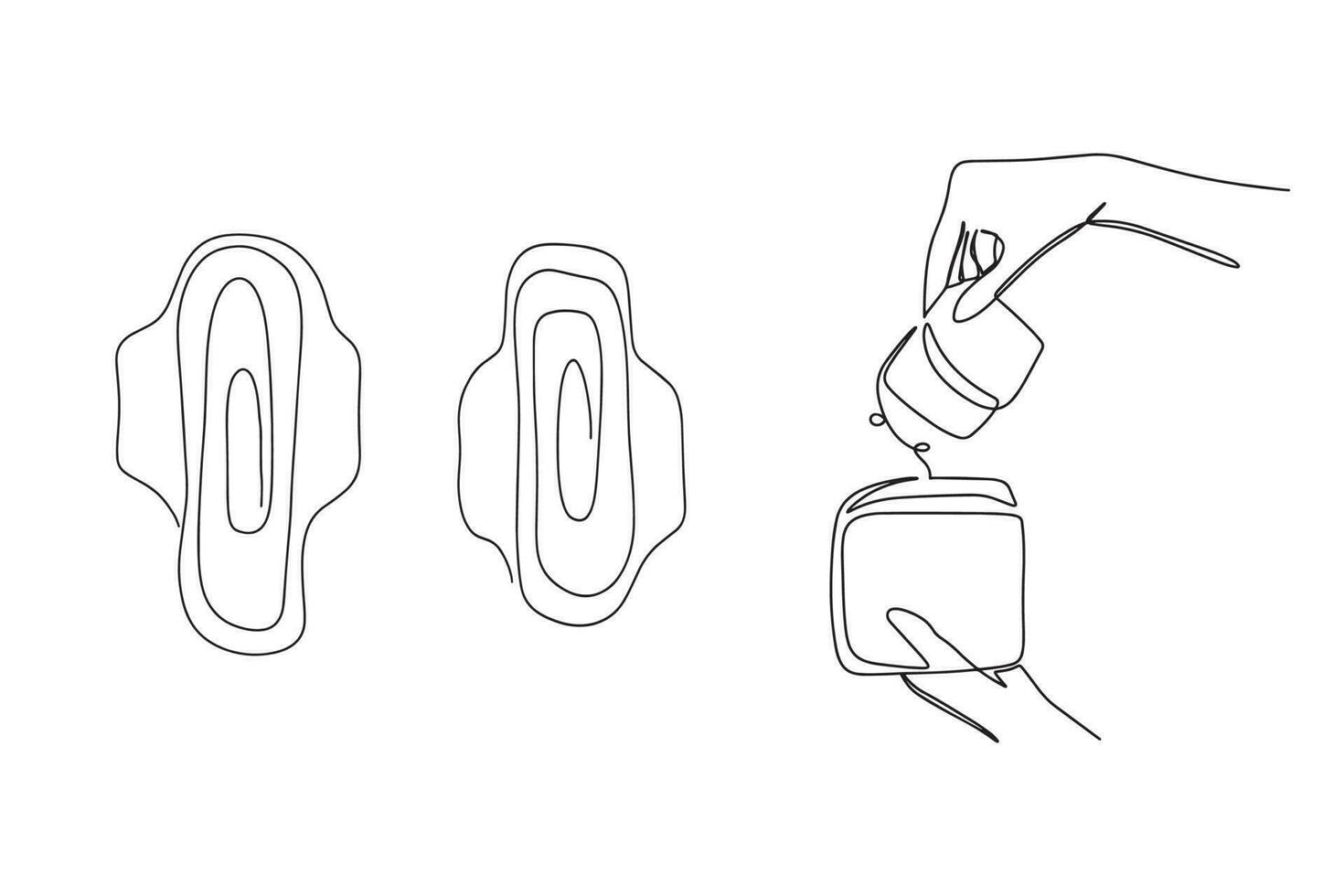 uma conjunto do feminino sanitário almofadas em uma branco fundo. sanitário guardanapo é uma moderno uma linha ícone para uma local na rede Internet ou Móvel aplicativo. vetor