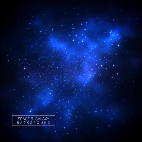 Fundo azul galáxia brilhante vetor