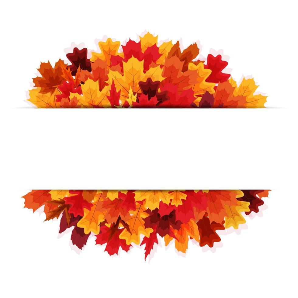 fundo de banner de folhas de outono brilhantes vetor