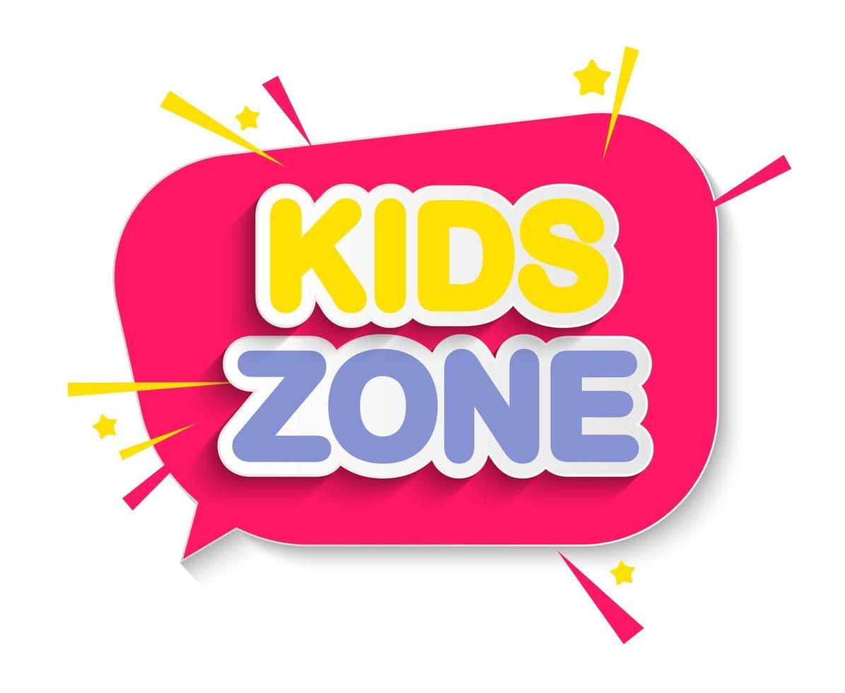 Emblema ou logotipo da zona infantil para a sala de jogos infantil letras  de afogamento manual da zona infantil
