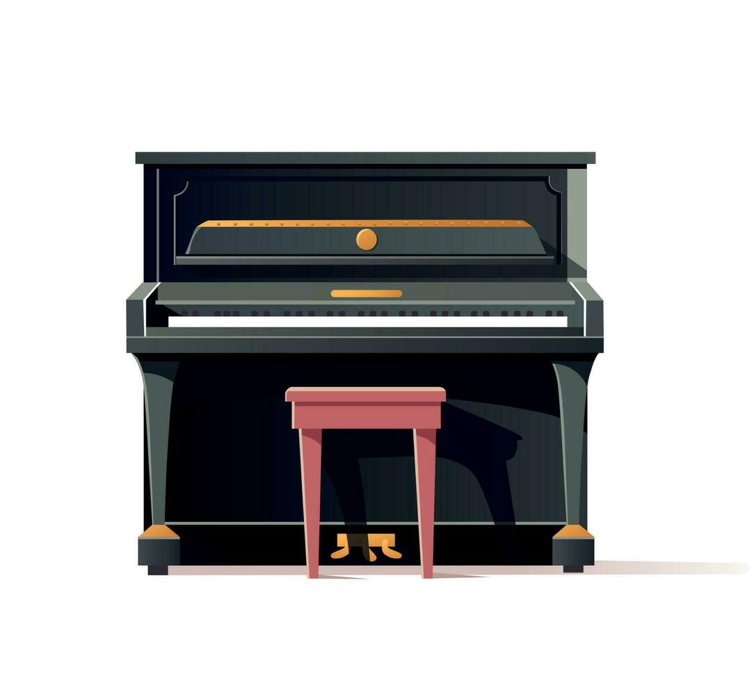 clássico direito piano com banquete. musical instrumento. vetor ilustração para Projeto.