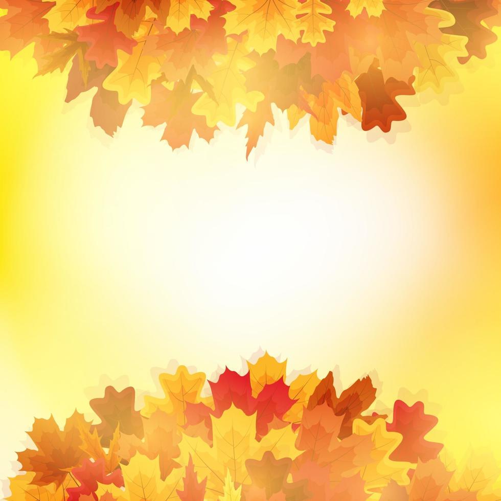 fundo de banner de folhas de outono brilhantes vetor