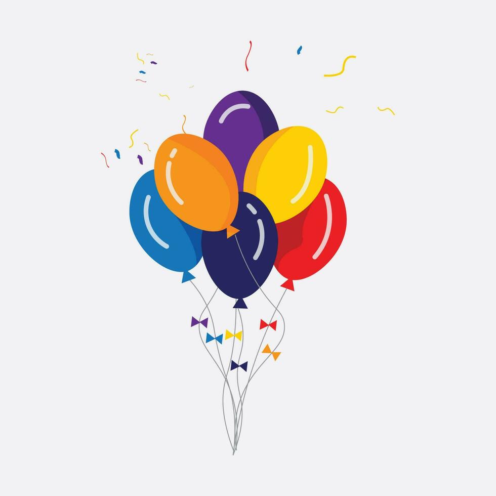 colorida balão vetor imagem balão amarrado com corda, balão festa e aniversário festa desejo
