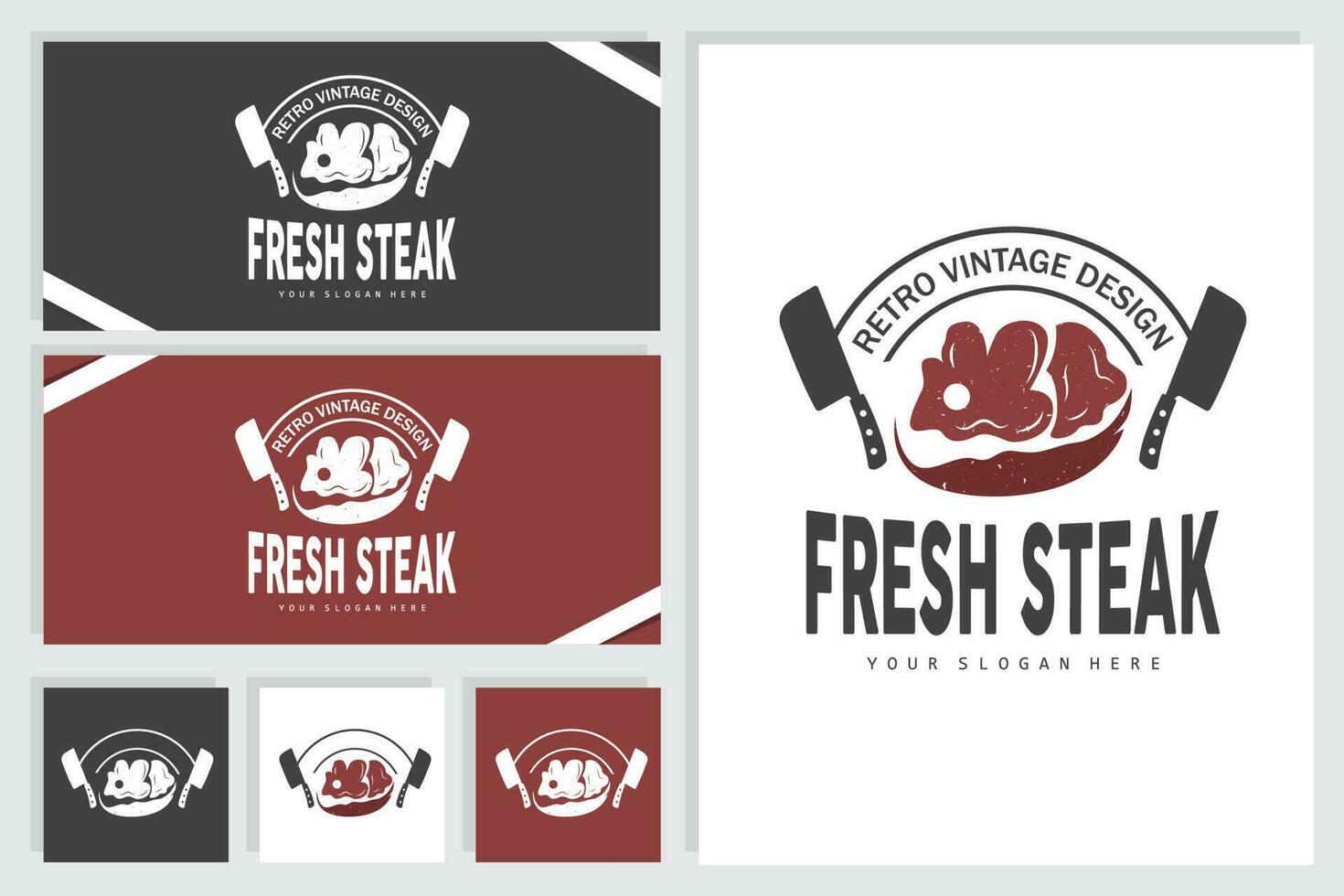 bife logotipo, vintage retro rústico churrasco grade tema Projeto estilo, churrasco fresco carne vetor, ícone símbolo ilustração vetor