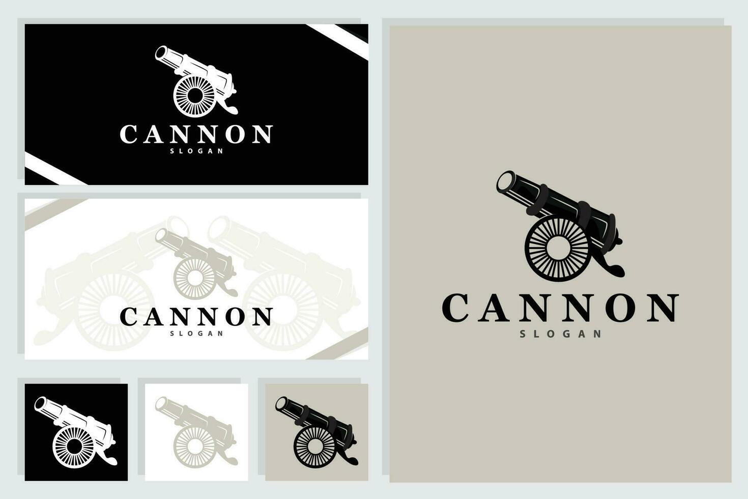 canhão logotipo, elegante simples Projeto retro vintage estilo, guerra artilharia vetor, ilustração símbolo ícone vetor