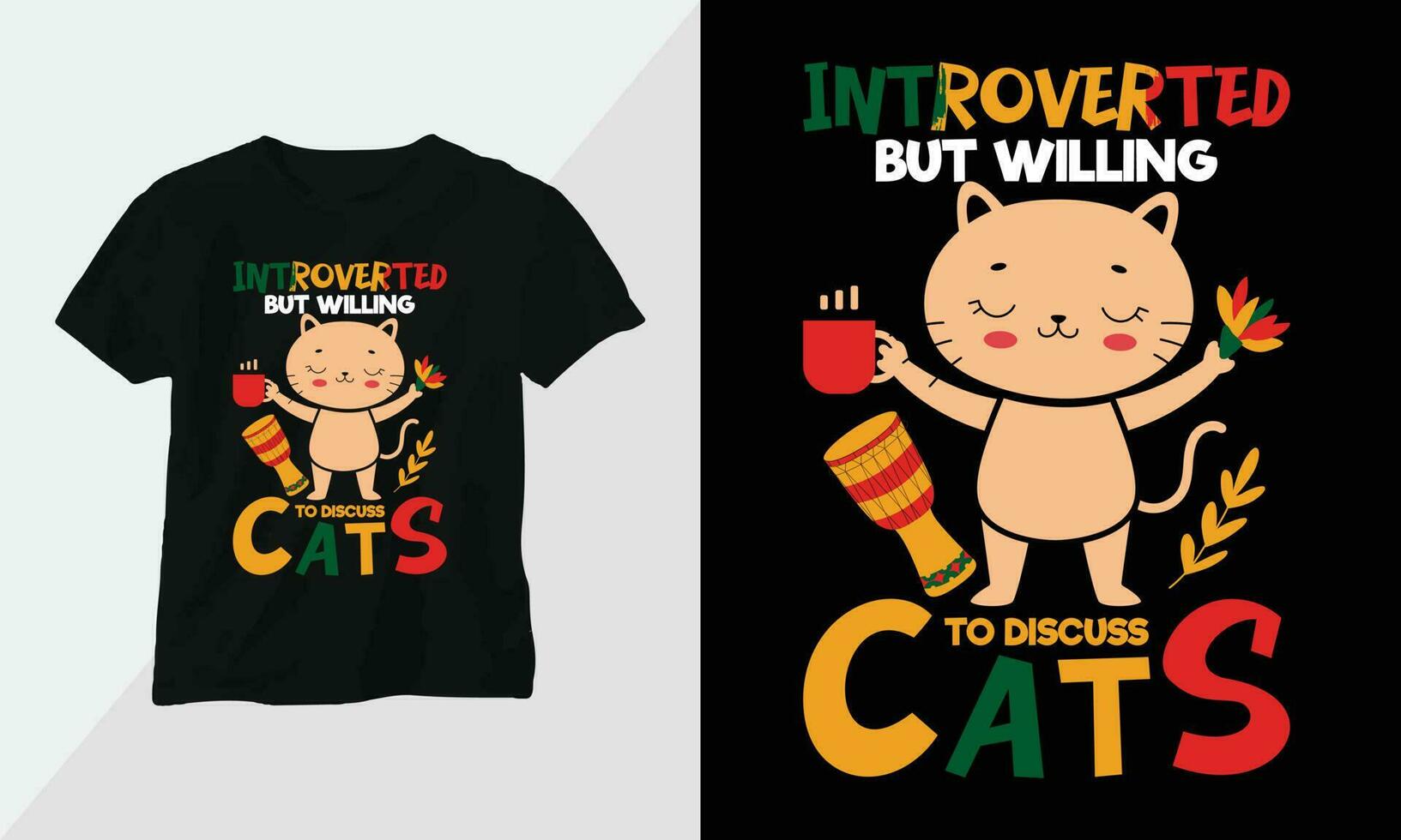 introvertido mas disposto para discutir gatos - gato camiseta e vestuário Projeto. vetor imprimir, tipografia, poster, emblema, festival