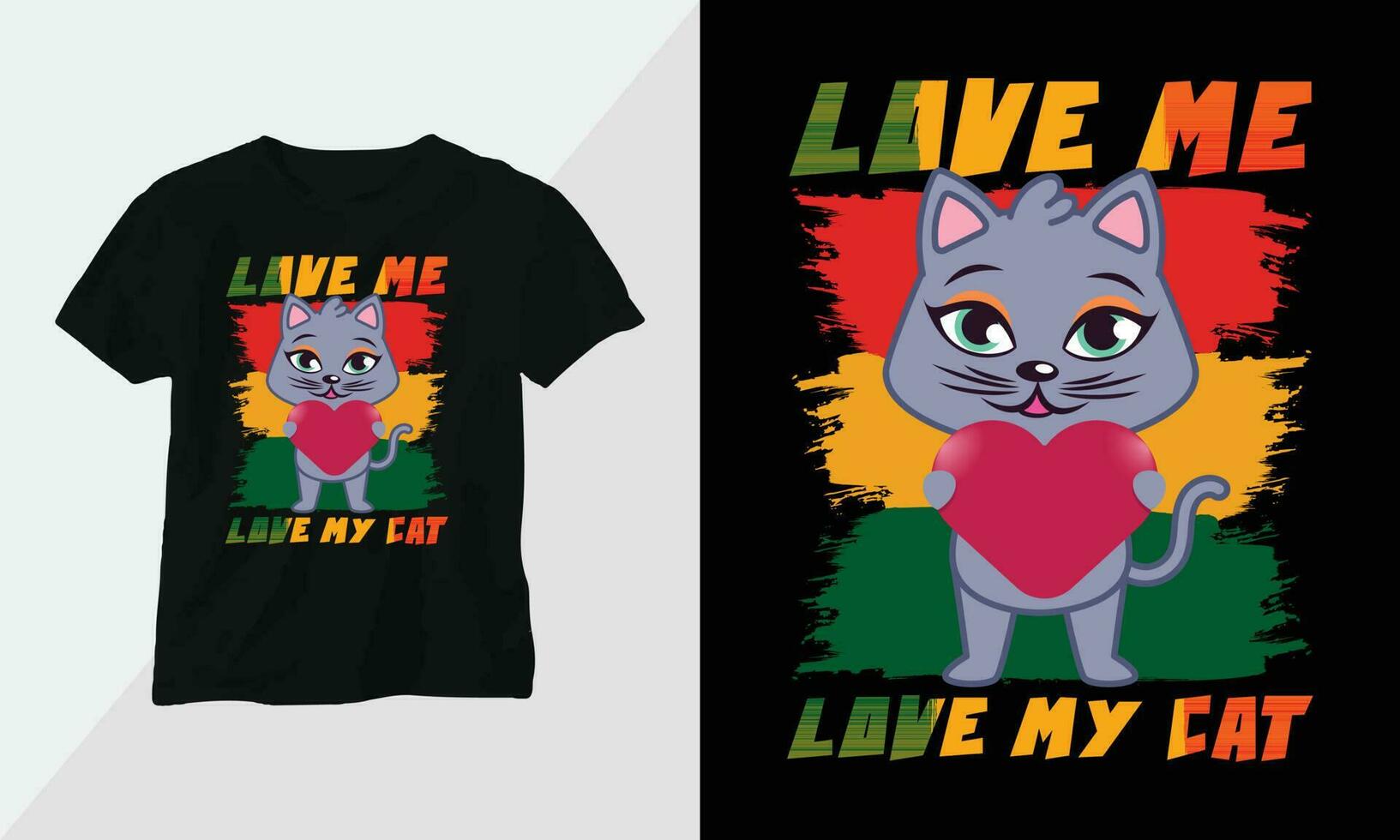 amor mim amor meu gato - gato camiseta e vestuário Projeto. vetor imprimir, tipografia, poster, emblema, festival