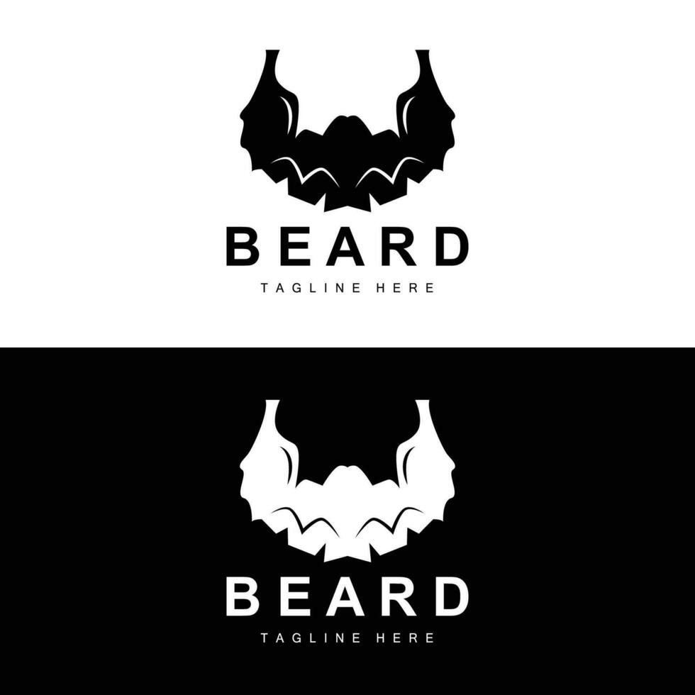 logotipo da barba, barbearia vetorial, design para aparência masculina, barbeiro, cabelo, moda vetor