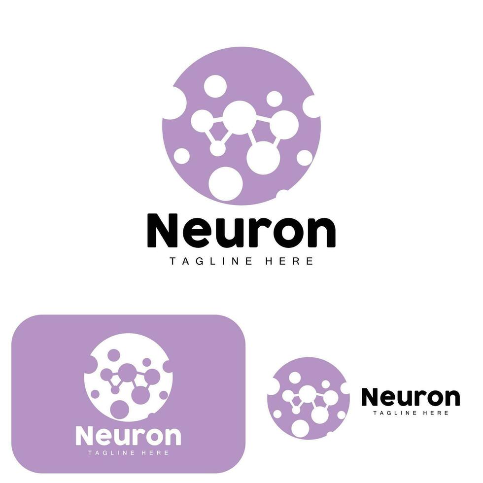 design de logotipo de neurônio vetor ilustração de células nervosas marca de saúde de dna molecular