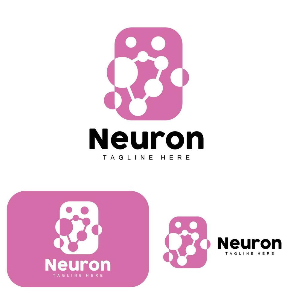 design de logotipo de neurônio vetor ilustração de células nervosas marca de saúde de dna molecular