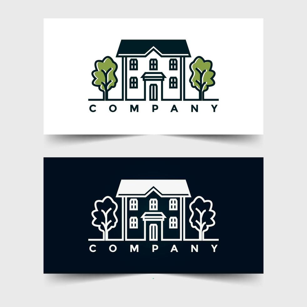 grande casa verde logotipo ilustração Projeto para seu companhia ou o negócio vetor