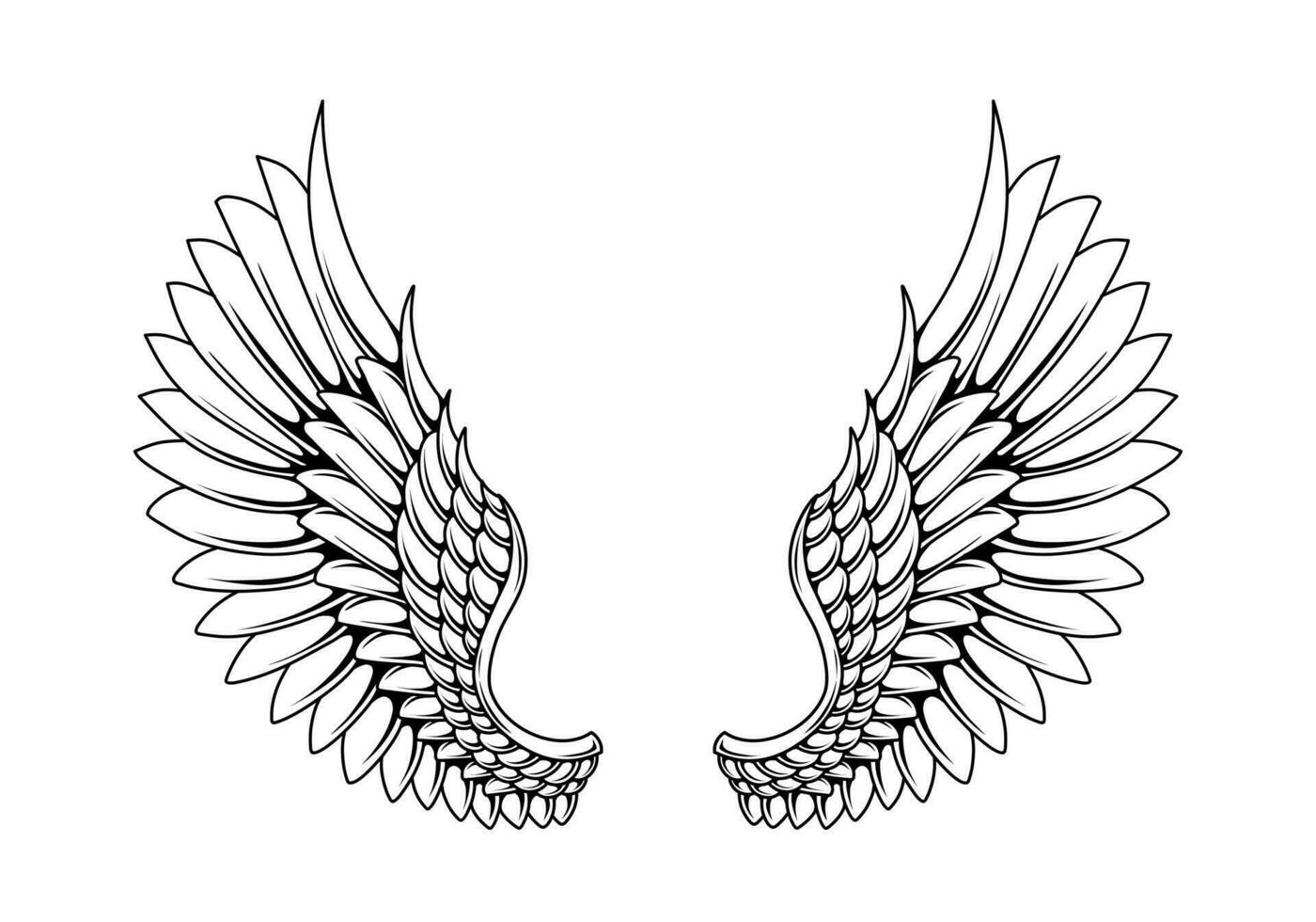 vector tatuagem tribal de asas de anjo
