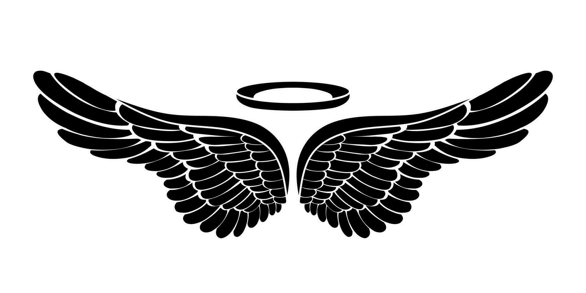 ícone de logotipo de vetor asas de anjo branco