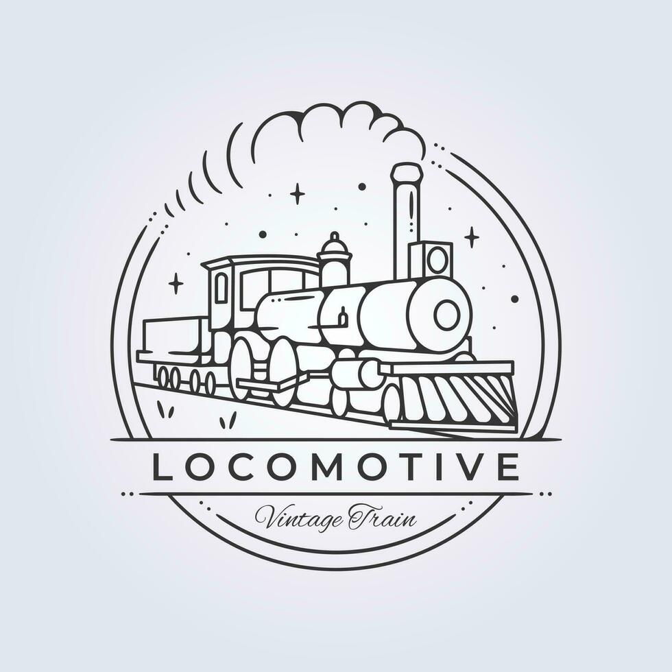 vintage locomotiva trem dentro emblema vetor ilustração modelo logotipo projeto, Hogwarts expressar vetor