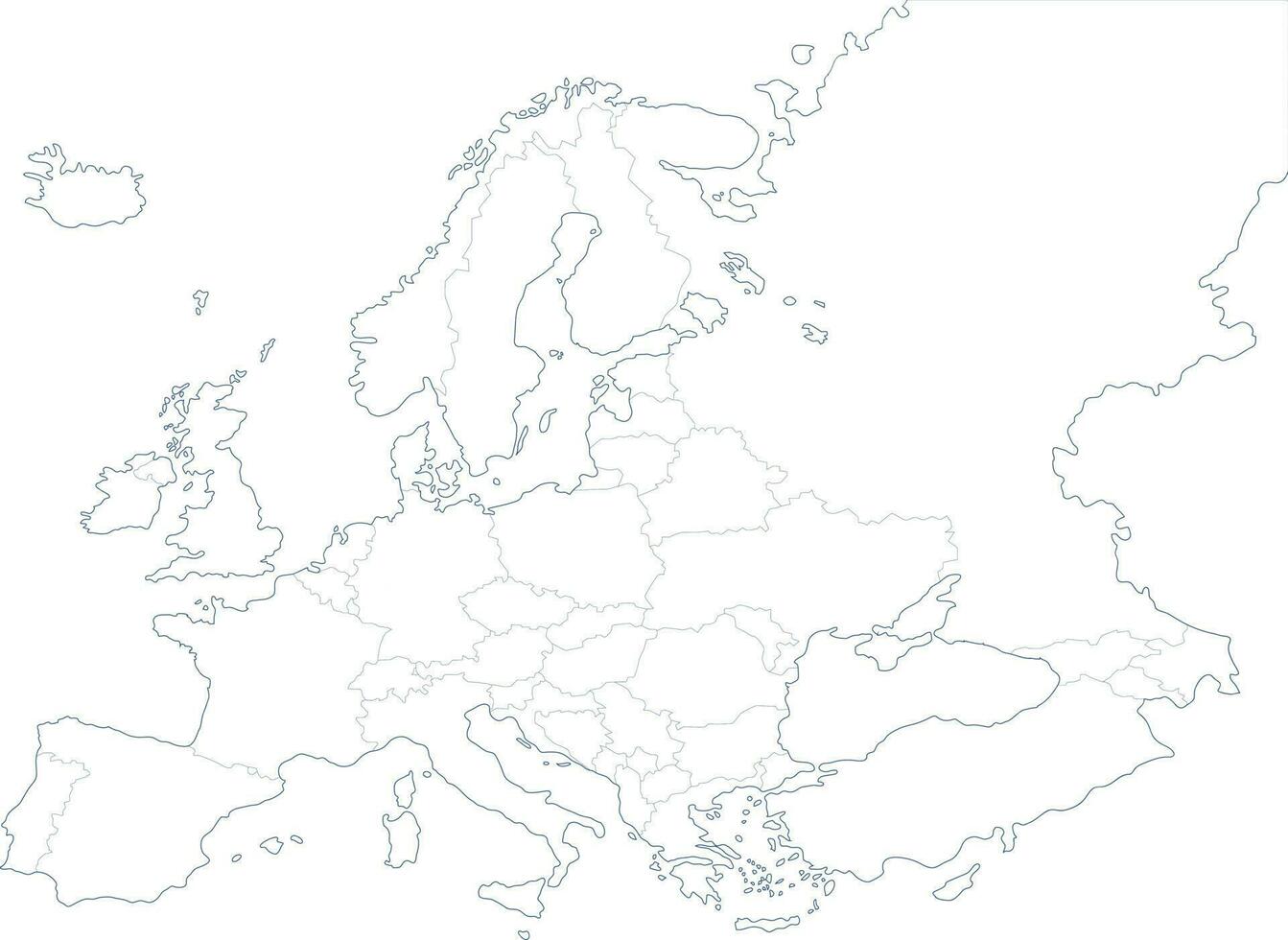político mapa do Europa dentro branco fundo. vetor ilustração