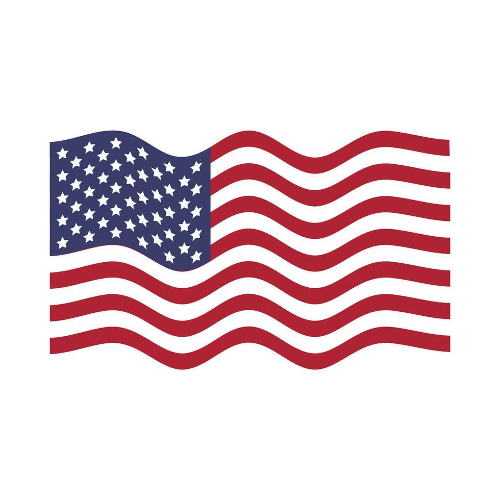 americano bandeira sopro dentro a vento vetor