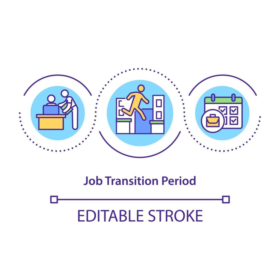 ícone de conceito de período de transição de trabalho vetor