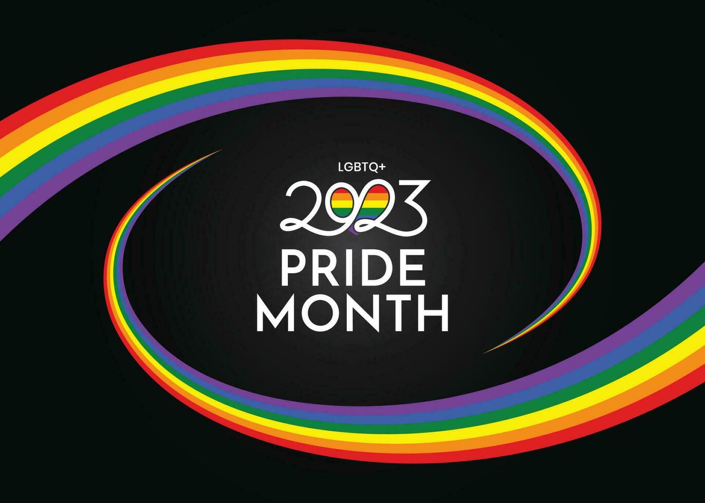 orgulho mês 2023 Projeto com arco Iris bandeira vetor
