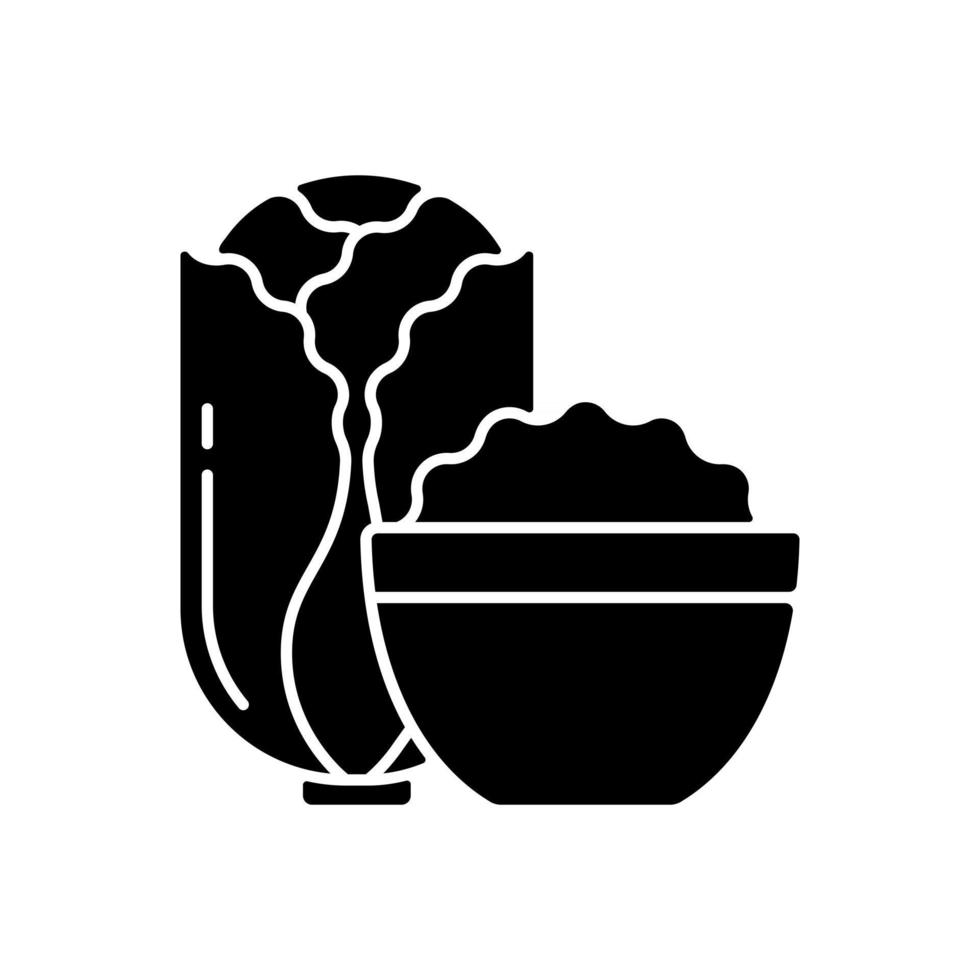 ícone de glifo preto kimchi vetor