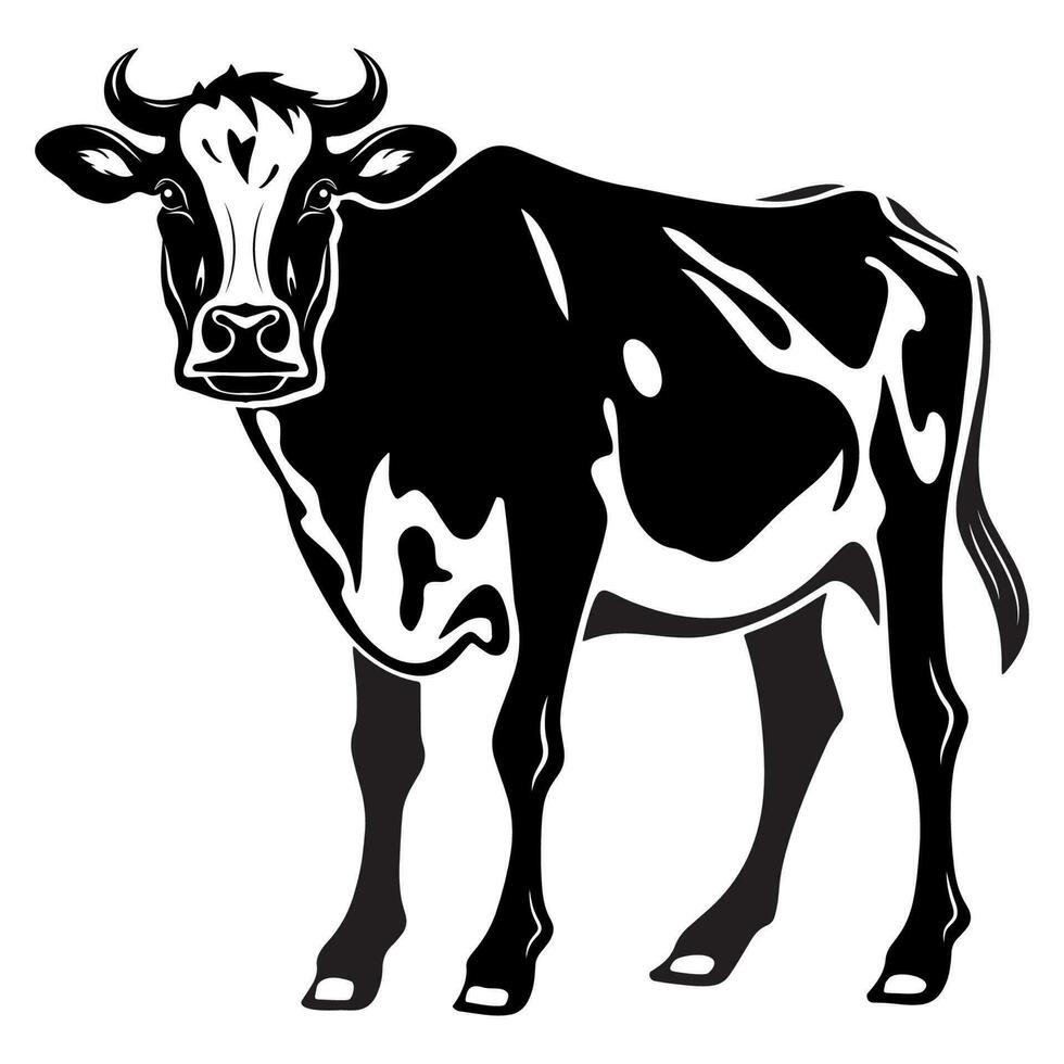 vaca cabeça mascote logotipo vetor