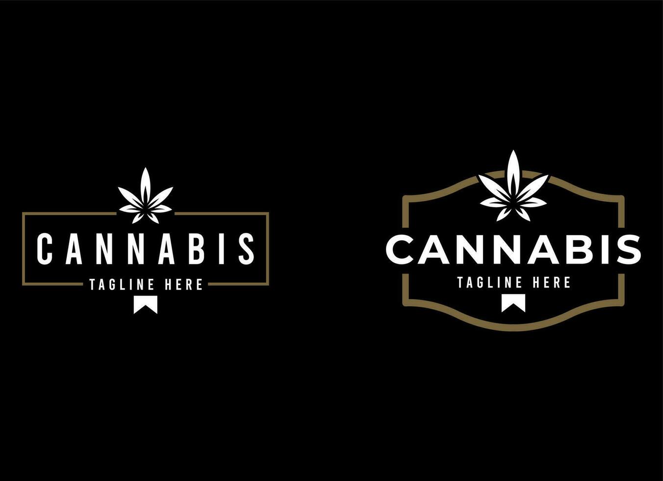 vintage cannabis exclusivo logotipo Projeto vetor