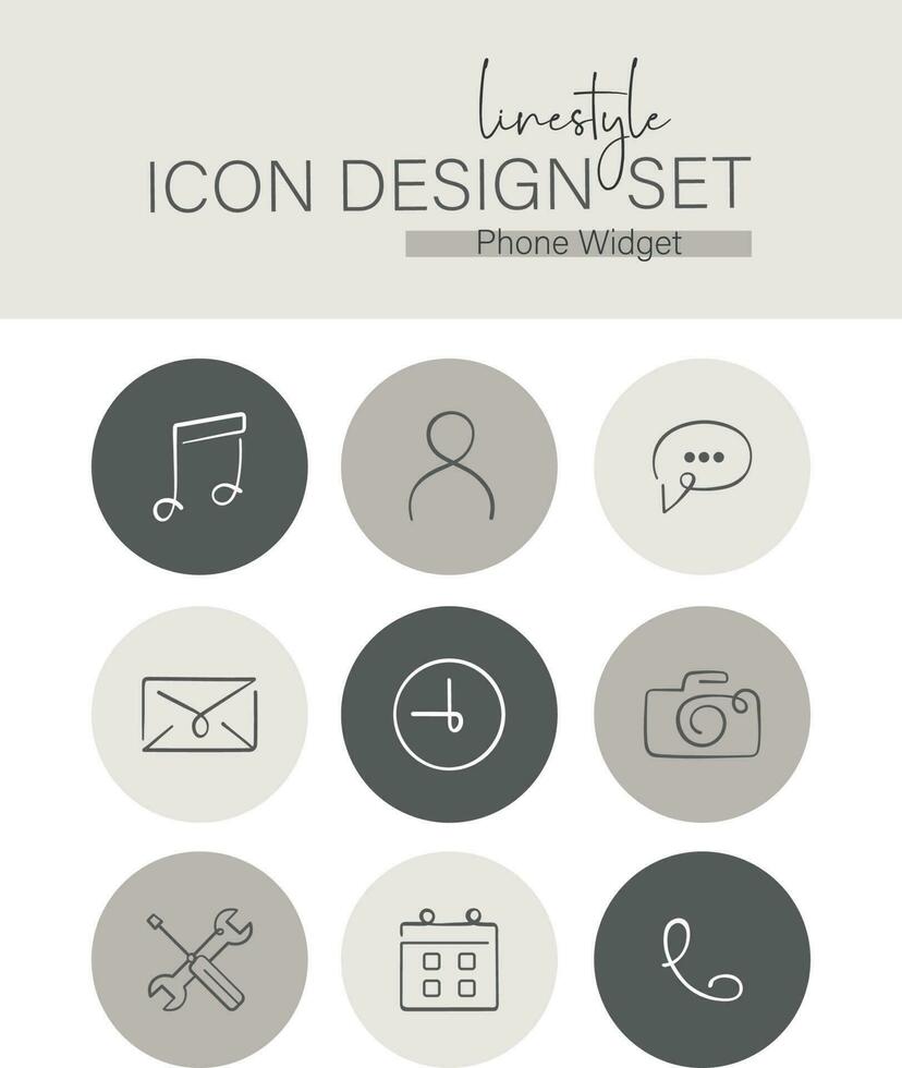 estilo de linha ícone Projeto conjunto telefone ferramenta vetor