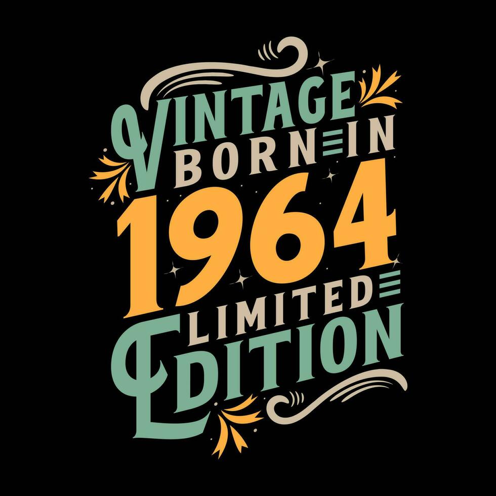 vintage nascermos dentro 1964, nascermos dentro vintage 1964 aniversário celebração vetor